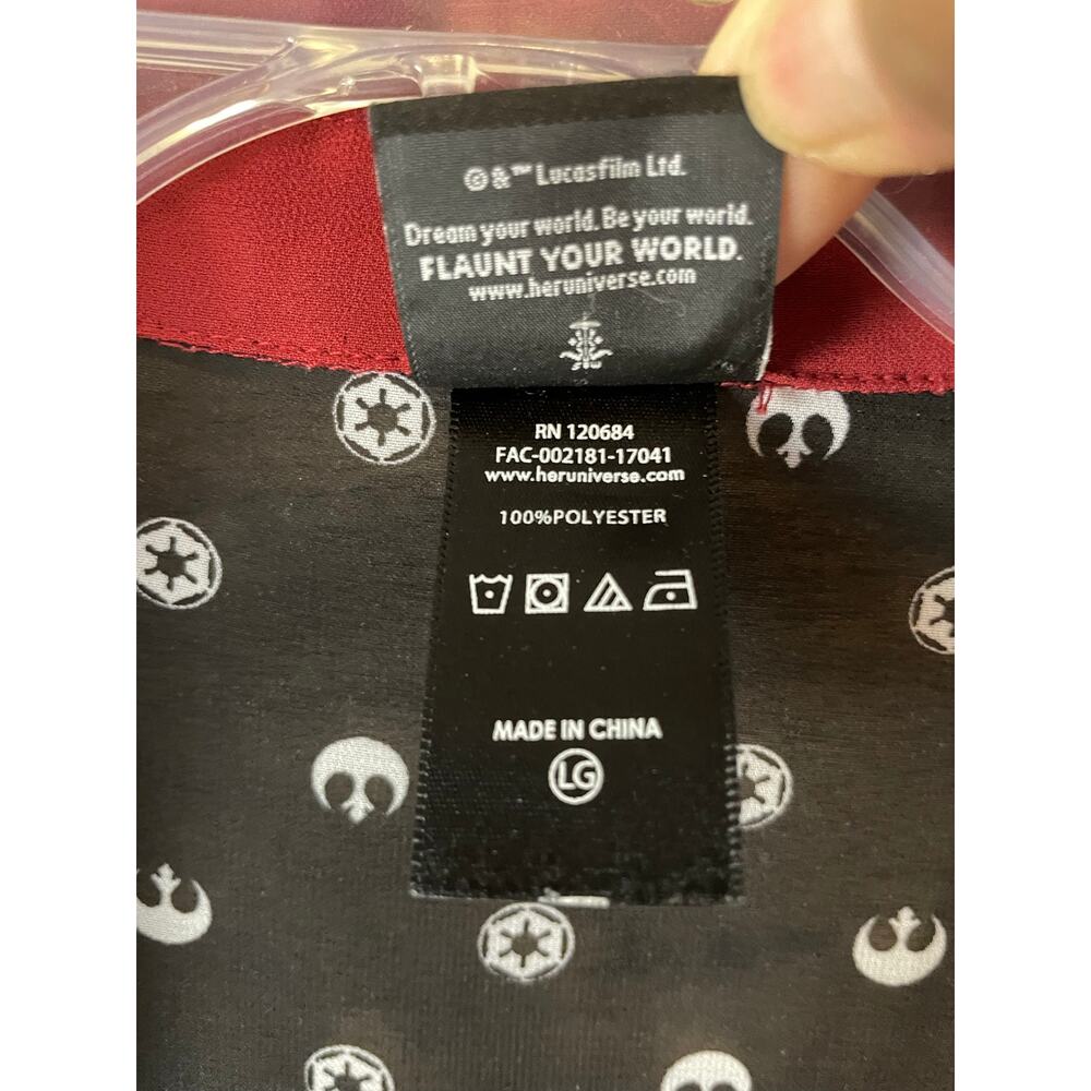 Her Universe Star Wars Rebel Empire Chiffon Button Down Top Large LG - Picture 3 of 6